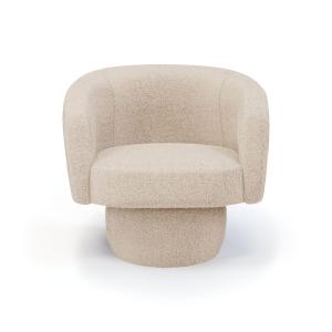 Fauteuil pivotant en bouclette crème