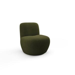 Fauteuil pivotant en bouclette kaki