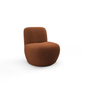 Fauteuil pivotant en bouclette terracotta