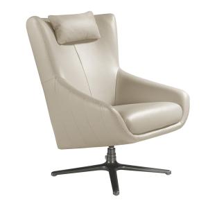 Fauteuil pivotant en cuir gris