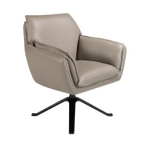 Fauteuil pivotant en cuir gris foncé