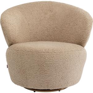 Fauteuil pivotant en fausse fourrure taupe