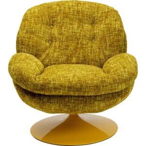 Fauteuil pivotant en polyester et acier jaune