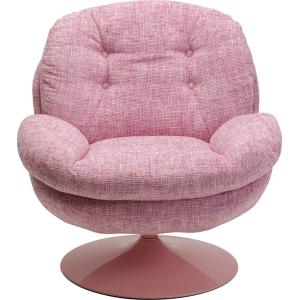 Fauteuil pivotant en polyester et acier rose