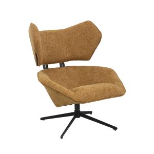 Fauteuil pivotant en polyester ocre 86x90x99 cm