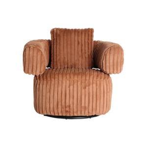 Fauteuil pivotant en polyester terre cuite  en 68x88x80 cm