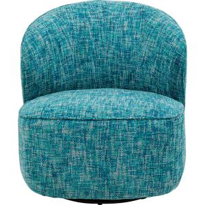 Fauteuil pivotant en polyester tressé bleu clair
