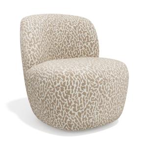 Fauteuil pivotant en tissu à motif  beige
