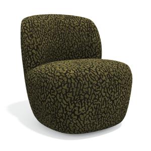 Fauteuil pivotant en tissu à motif  kaki