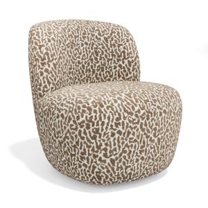 Fauteuil pivotant en tissu à motif  taupe