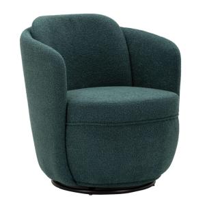 Fauteuil pivotant en tissu bleu canard 70x72x75 cm