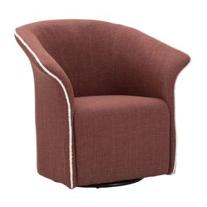 Fauteuil pivotant en tissu bordeaux 83,5x66x80 cm