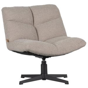 Fauteuil pivotant en tissu bouclé beige