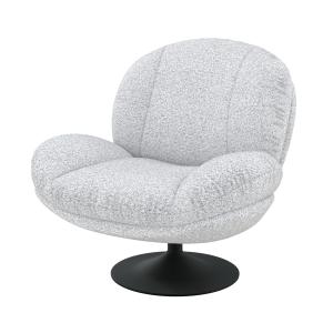 Fauteuil pivotant en tissu bouclé gris chiné