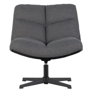 Fauteuil pivotant en tissu bouclé matelassé gris anthracite…