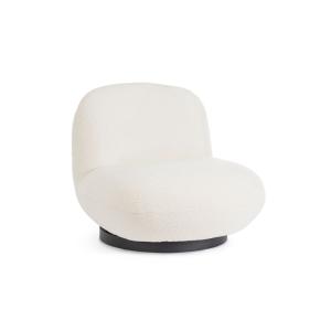 Fauteuil pivotant en tissu bouclette