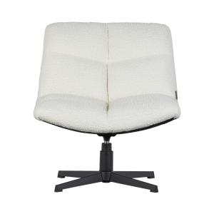Fauteuil pivotant en tissu bouclette blanc