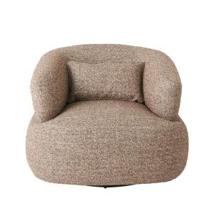 Fauteuil pivotant en tissu brun