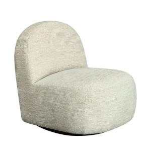 Fauteuil pivotant en tissu chenille côtelé - Blanc