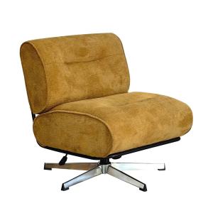 Fauteuil pivotant en tissu chenille pied étoile - Bronze