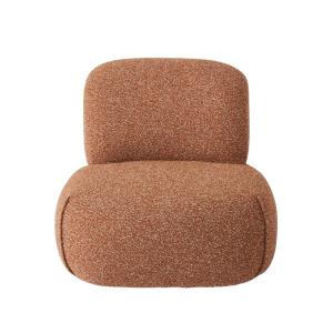 Fauteuil pivotant en tissu corail