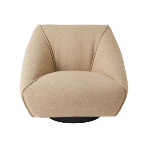 Fauteuil pivotant en tissu couleur lin