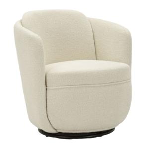 Fauteuil pivotant en tissu crème 70x72x75 cm