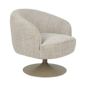 Fauteuil pivotant en tissu et métal - Taupe