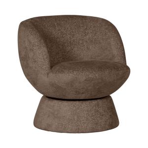 Fauteuil pivotant en tissu - Marron