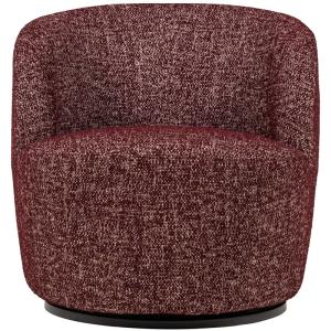 Fauteuil pivotant en tissu mélangé bordeaux