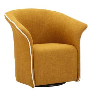 Fauteuil pivotant en tissu moutarde 83,5x66x80 cm