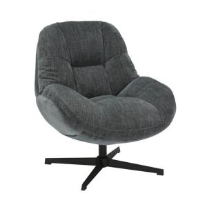 Fauteuil pivotant en tissu polyester gris
