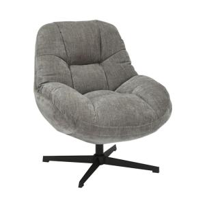 Fauteuil pivotant en tissu polyester taupe
