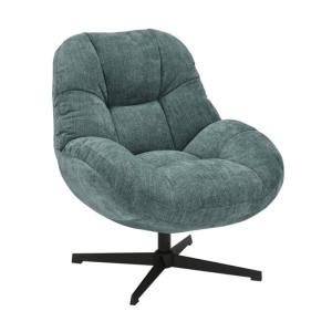 Fauteuil pivotant en tissu polyester vert bleuté