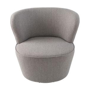 Fauteuil pivotant en tissu tramé lin gris - L76 cm