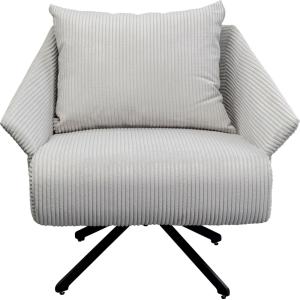 Fauteuil pivotant en velours côtelé beige