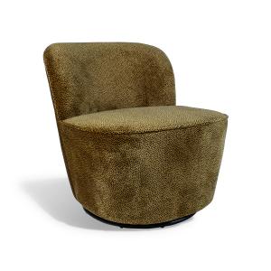 Fauteuil pivotant en velours lisse léopard