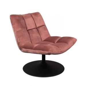 Fauteuil pivotant en velours rose