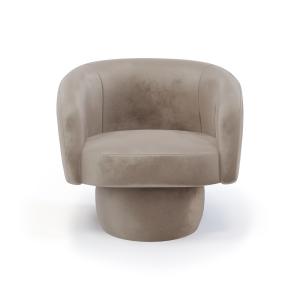 Fauteuil pivotant en velours taupe