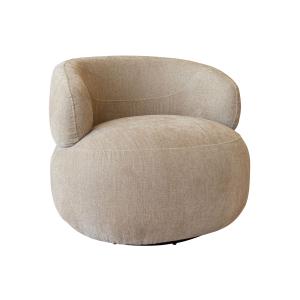 Fauteuil pivotant en velours texturé beige