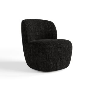 Fauteuil pivotant en velours tramé noir