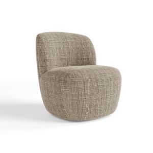 Fauteuil pivotant en velours tramé taupe