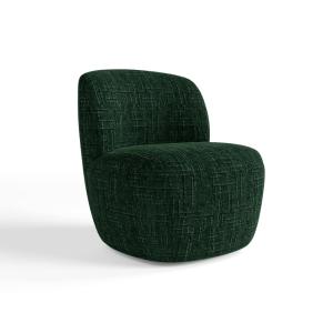 Fauteuil pivotant en velours tramé vert émeraude