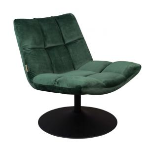 Fauteuil pivotant en velours vert profond