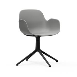 Fauteuil pivotant gris aluminium noir