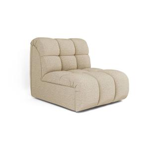 Fauteuil pivotant modulable en tissu bouclette beige