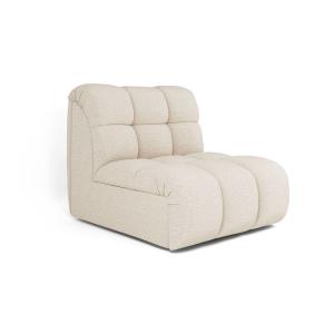 Fauteuil pivotant modulable en tissu bouclette crème