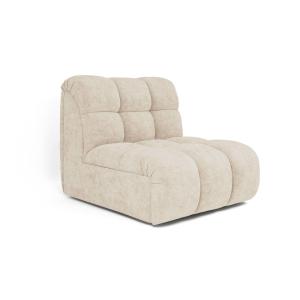Fauteuil pivotant modulable en velours gaufré beige