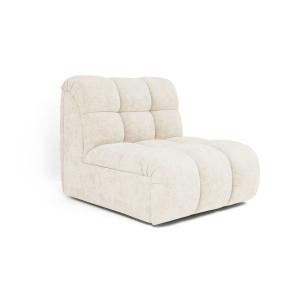 Fauteuil pivotant modulable en velours gaufré crème
