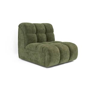 Fauteuil pivotant modulable en velours gaufré vert vintage